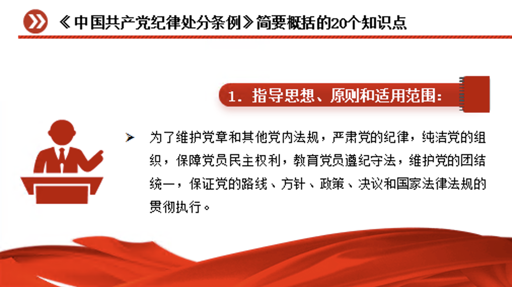 《中国共产党纪律处分条例》简要概括的20个知识点专题学习讲解党课PPT课件