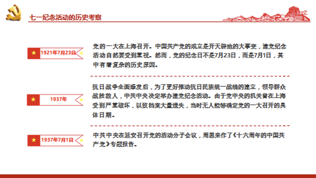 党史学习教育党课讲稿+PPT课件：七一纪念活动的由来及启示