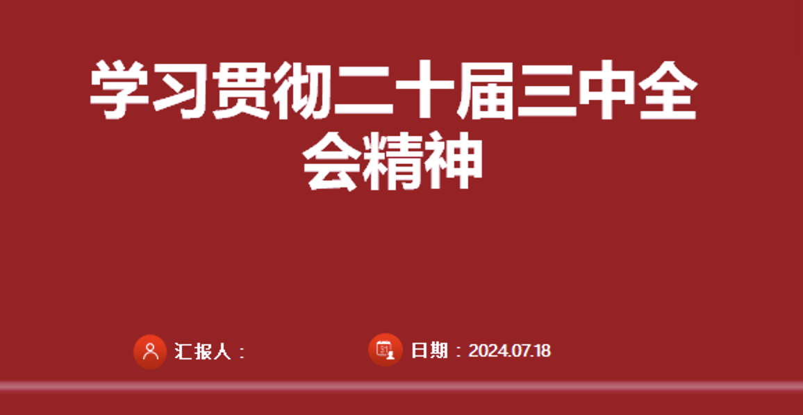 学习贯彻党的二十届三中全会精神专题党课PPT课件